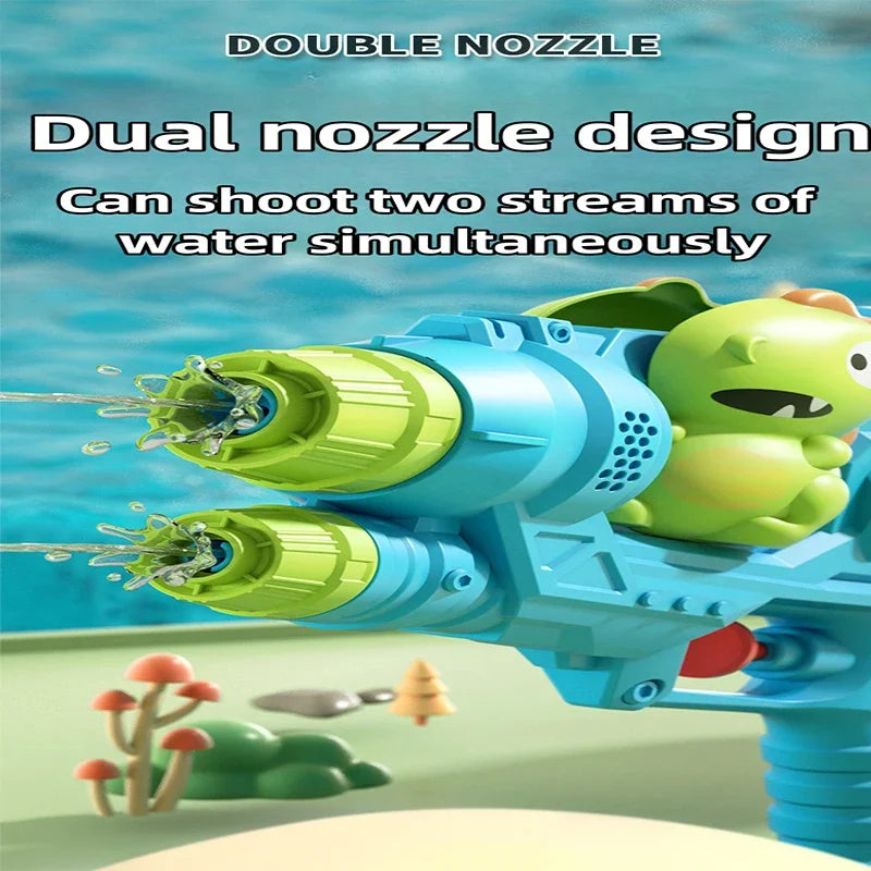 Unicorn Water Spray Toy Double Nozzle Water Gun Dinosaur Press Type Watergun Cartoon Animal Water Gun Summer Pool Toy for Kids