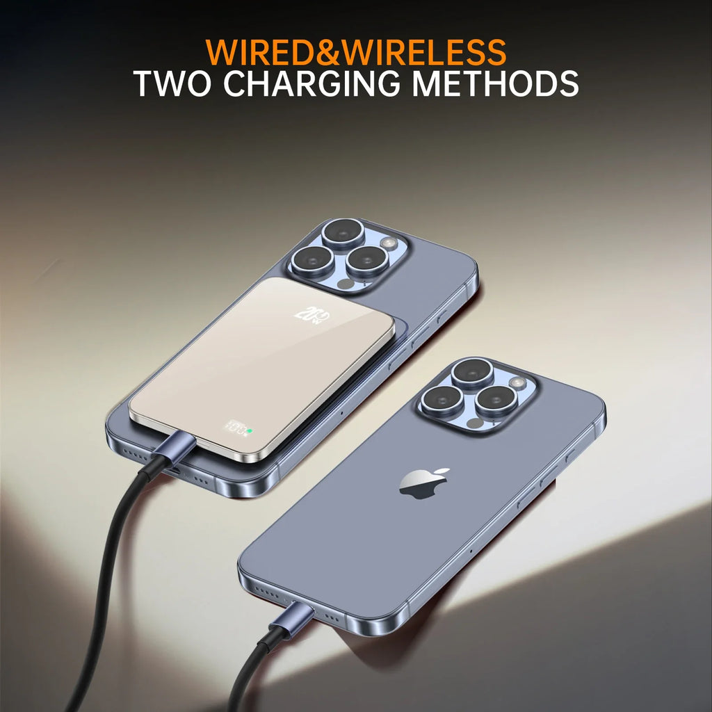 New Glass Material Power banks Portable Travel Powerbank Phone Charger External battery for Magsafe iPhone 16 15 14 13 Pro Max