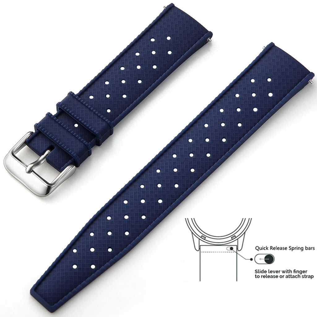 Tropical Silicone Watch Band Quick Release Watch Band 18mm 20mm 22mm Rubber Tropic Smart Watch Strap for Oris Seiko Citizen