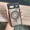 For Google Pixel 8Pro 8 8A 7Pro 7 7A 6 Case Magnetic Charging Matte Clear Shockproof Cover Wireless Charging Translucent Frosted