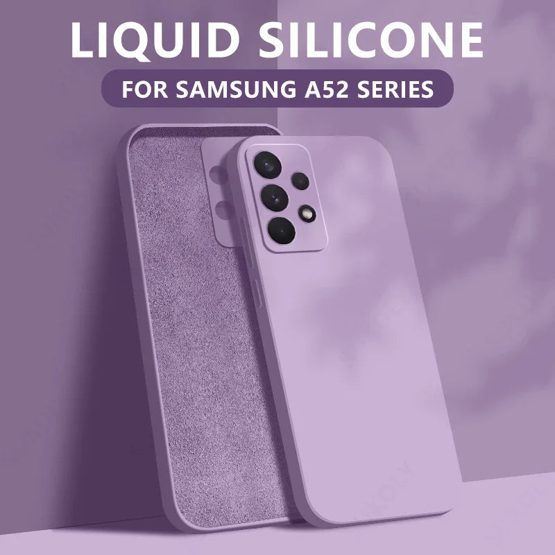 Liquid Silicone Case For Samsung Galaxy S25 Edge S25 S24 S23 S22 Ultra Plus S24 FE A56 A54 A53 A55 A16 Camera Protect Soft Cover