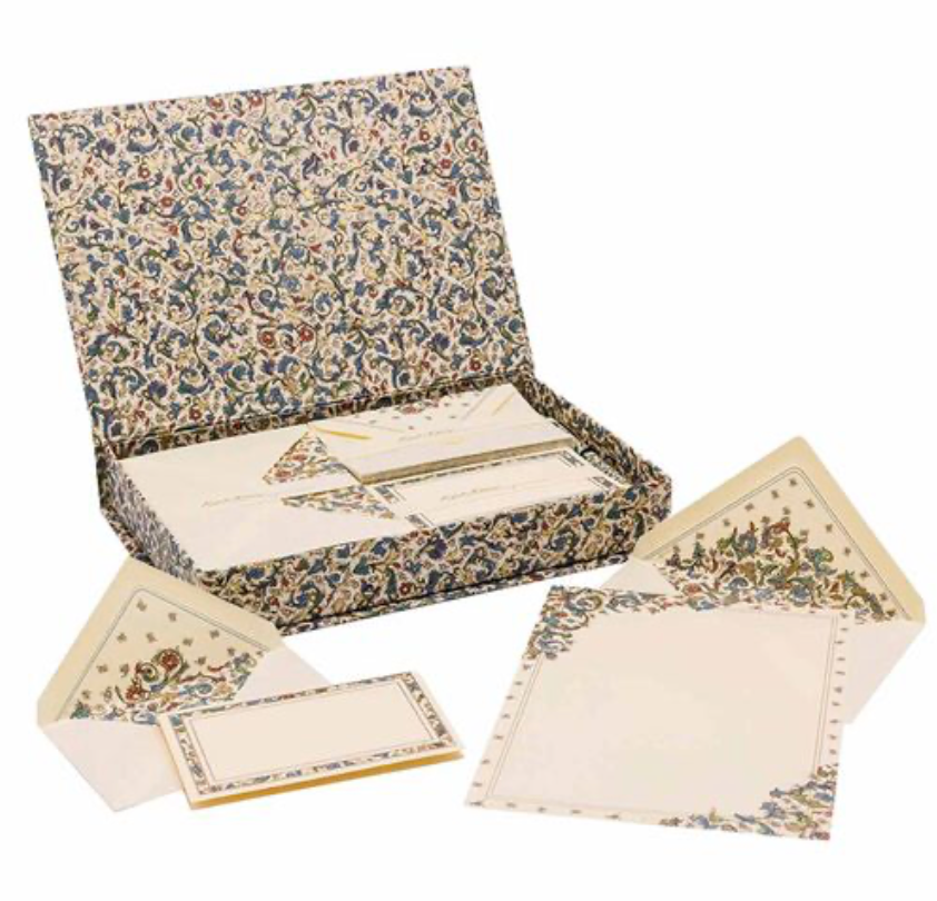 Italian Stationery Box Set from Florence Includes Pen - Wild Flower