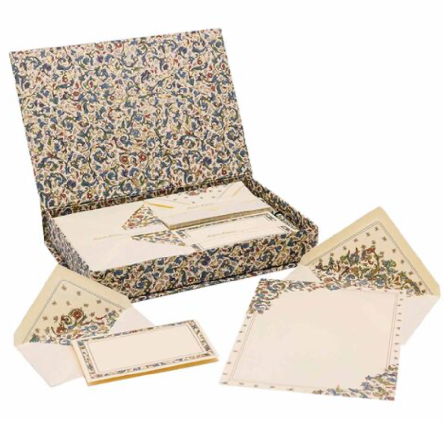 Italian Stationery Box Set Includes Pen - Florentine