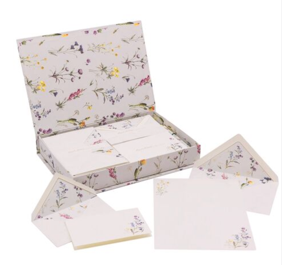 Italian Florentine Stationery Box Set Includes Pen - Spring Floral