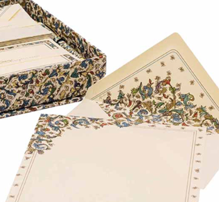 Italian Stationery Box Set from Florence Includes Pen - Wild Flower