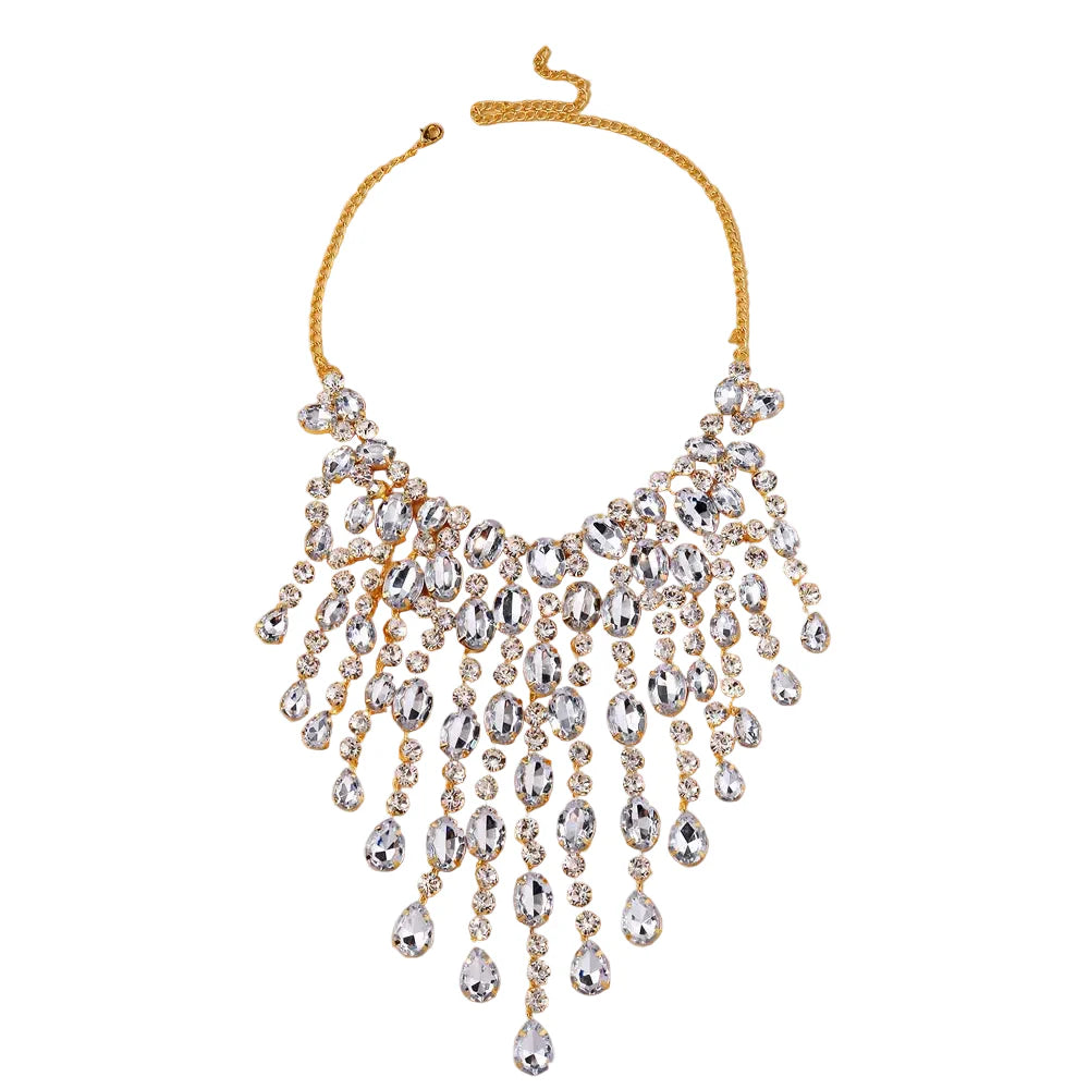 Rhinestone Waterdrop Necklace