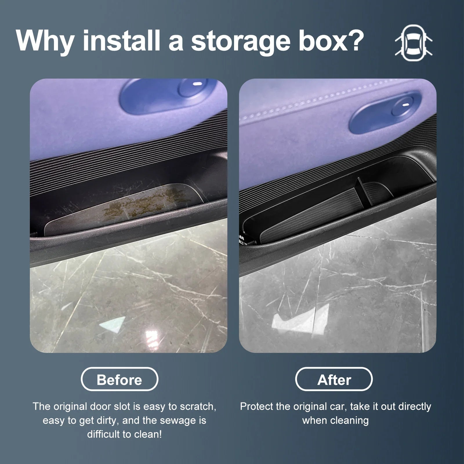 for Xpeng G6 2023 2024 Car Door Side Storage Box Car Accessories TPE Front Gate Slot Anti Dirty Storage Organizer Tray