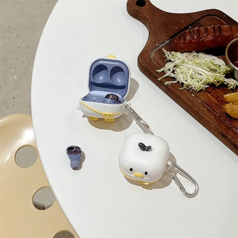 Cute Silicone Earphone Cover For Samsung Galaxy Buds Live Pro 2 2Pro Case Cartoon 3D Duck Bag Case For Samsung Galaxy Buds FE