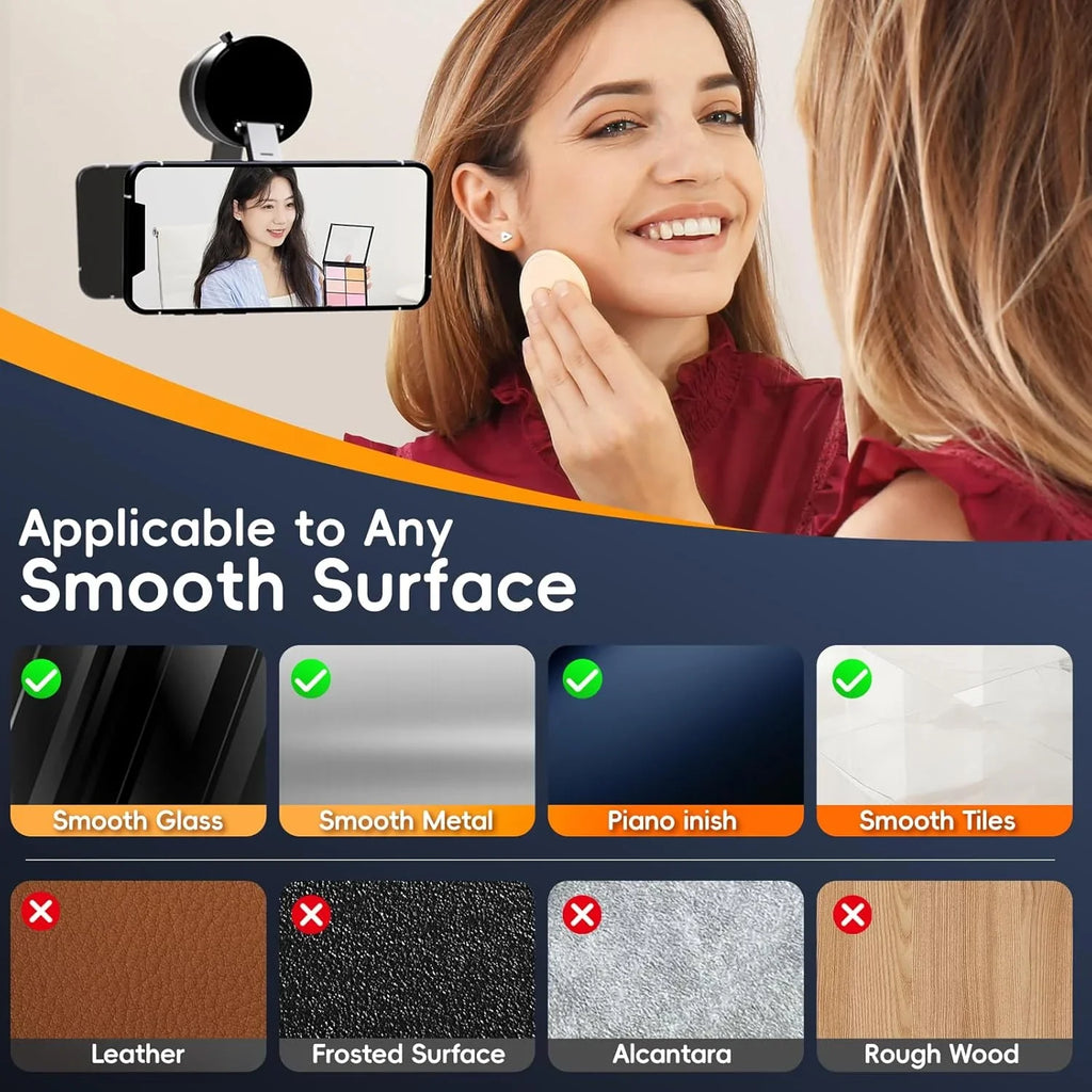 Super Strong N52 Magnetic Phone Holder, Upgraded ABS, 360° Rotatable And Foldable Design, with a Vacuum Suction Cup - Perfect fo