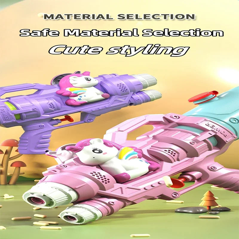 Unicorn Water Spray Toy Double Nozzle Water Gun Dinosaur Press Type Watergun Cartoon Animal Water Gun Summer Pool Toy for Kids