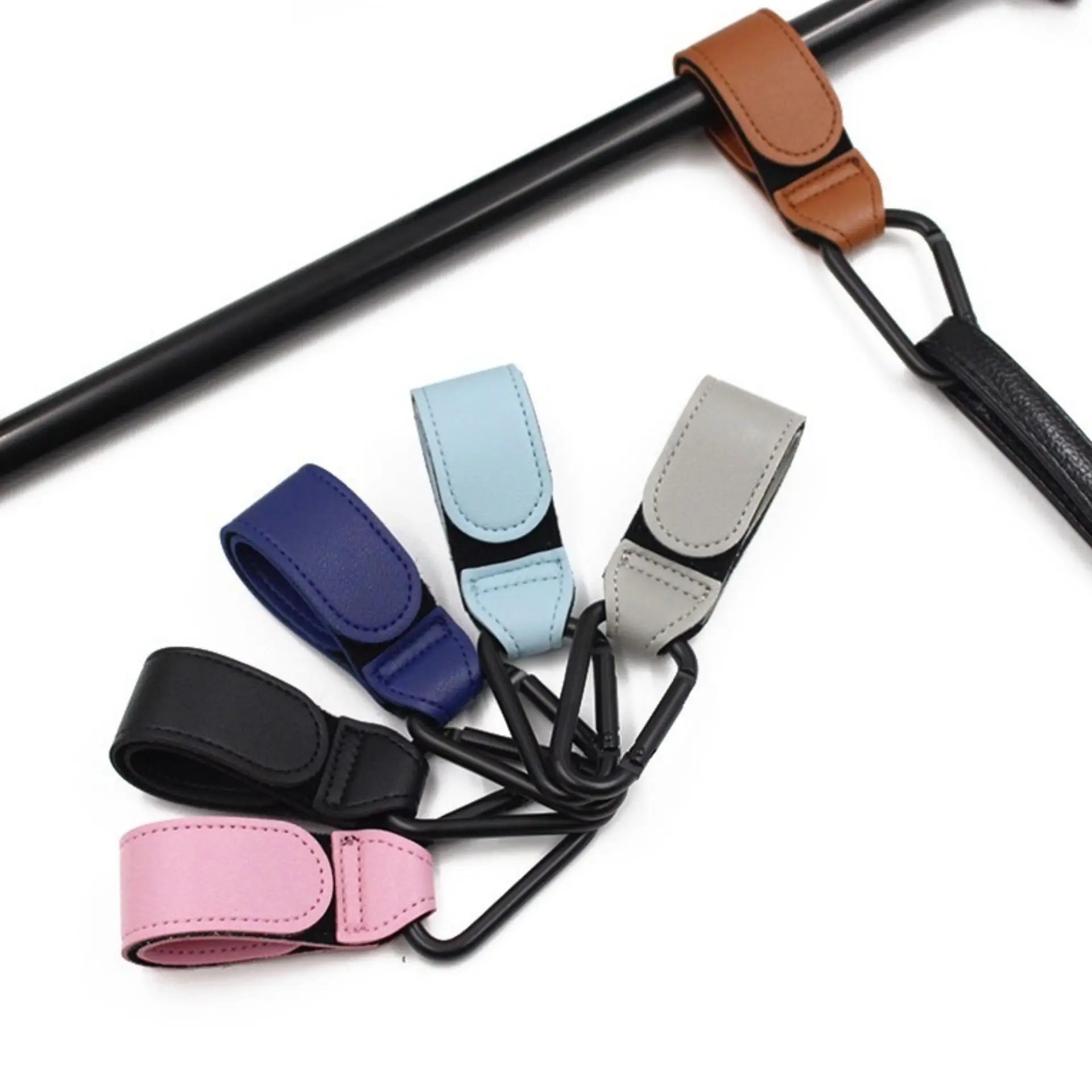 1 PCS PU Leather Baby Bag Stroller Hook 360 Degree Rotatable Multi Purpose Pram Hook Baby Stroller Accessories