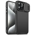 Slide Camera Lens Protection Case For iPhone 16 15 14 11 12 13 Pro Max Plus Solid Color Armor Shockpoof Cover For iPhone 13 Mini
