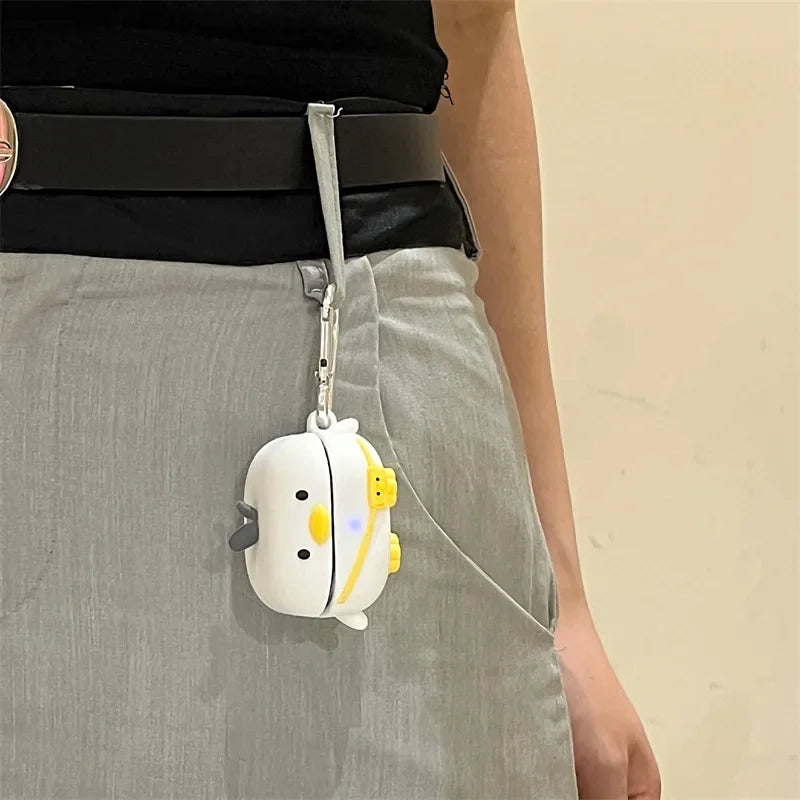 Cute Silicone Earphone Cover For Samsung Galaxy Buds Live Pro 2 2Pro Case Cartoon 3D Duck Bag Case For Samsung Galaxy Buds FE