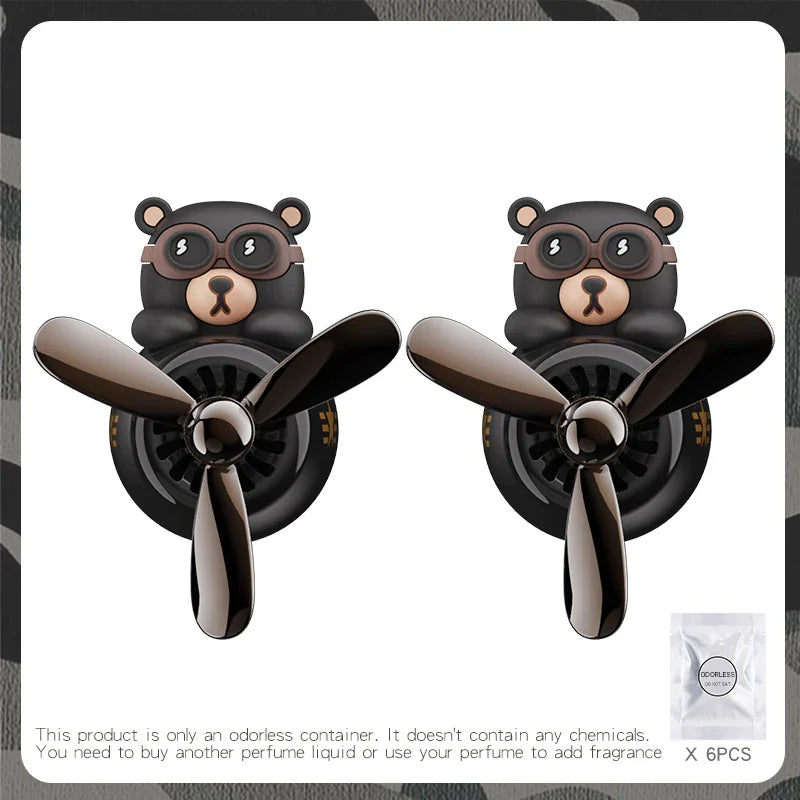 DIY aroma odorless car accessories interor decorations inside ornament plane pilot bear car air fresheners vent clip men cartoon