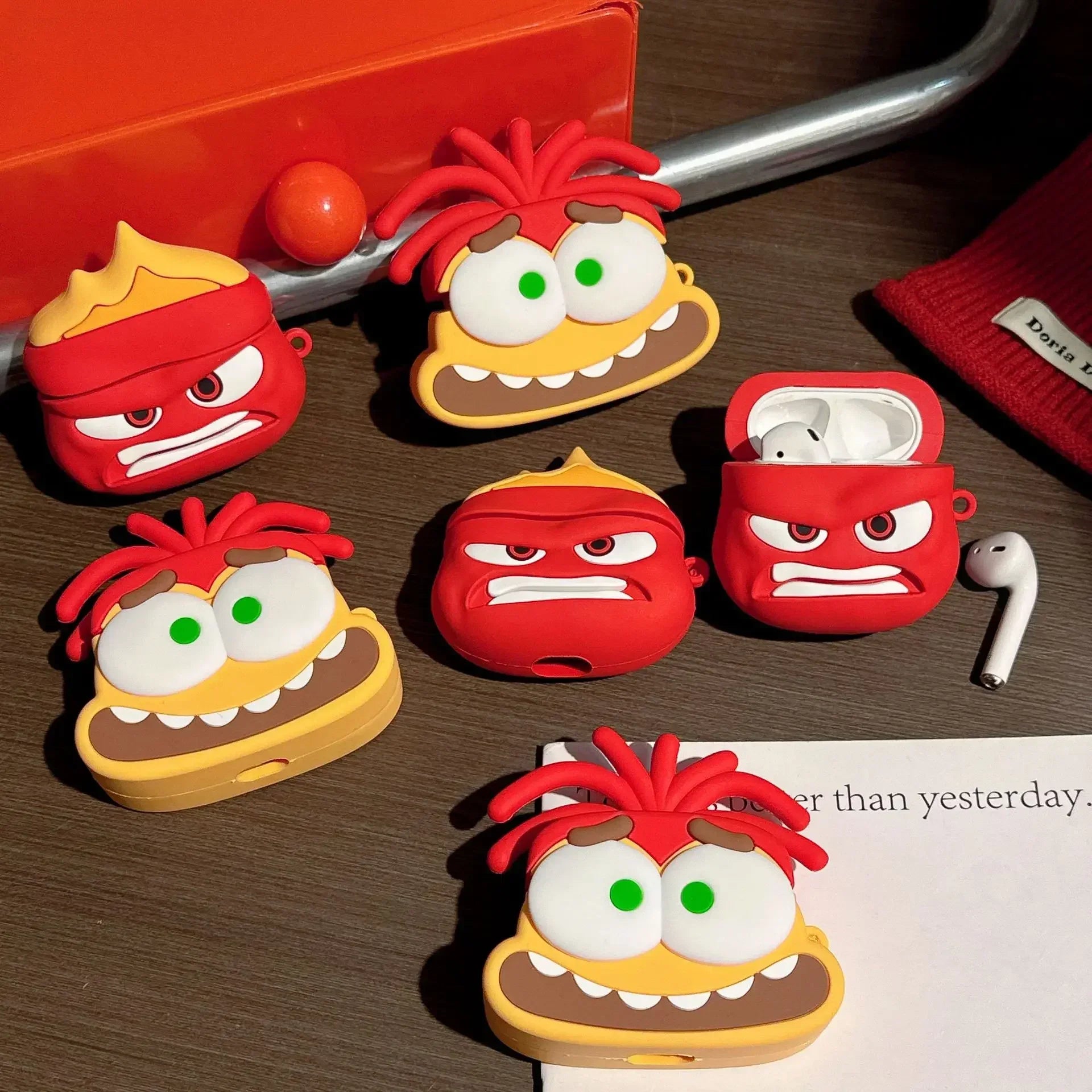 Inside Out 3D Cartoon Toy Shockproof Protective Earphone Silicone Cover For Airpods Pro 2 Case For Girls Kis Boys Funda