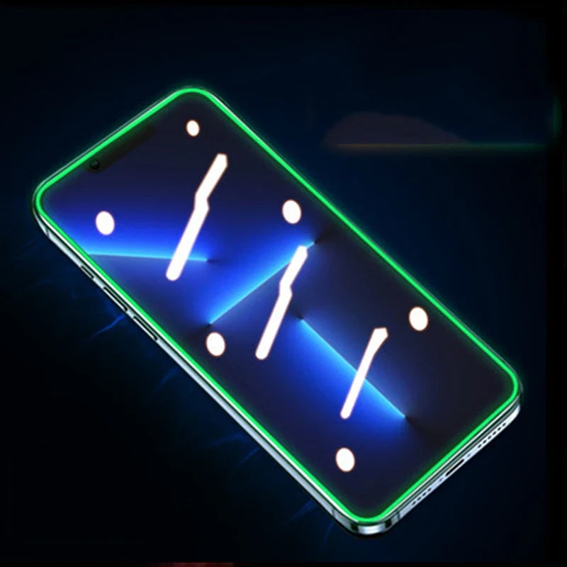 Luminous Tempered Glass For iPhone 13 Pro Max Screen Protector Glowing Protective Glass For iPhone 15 16 Pro Max 13 Mini Glass