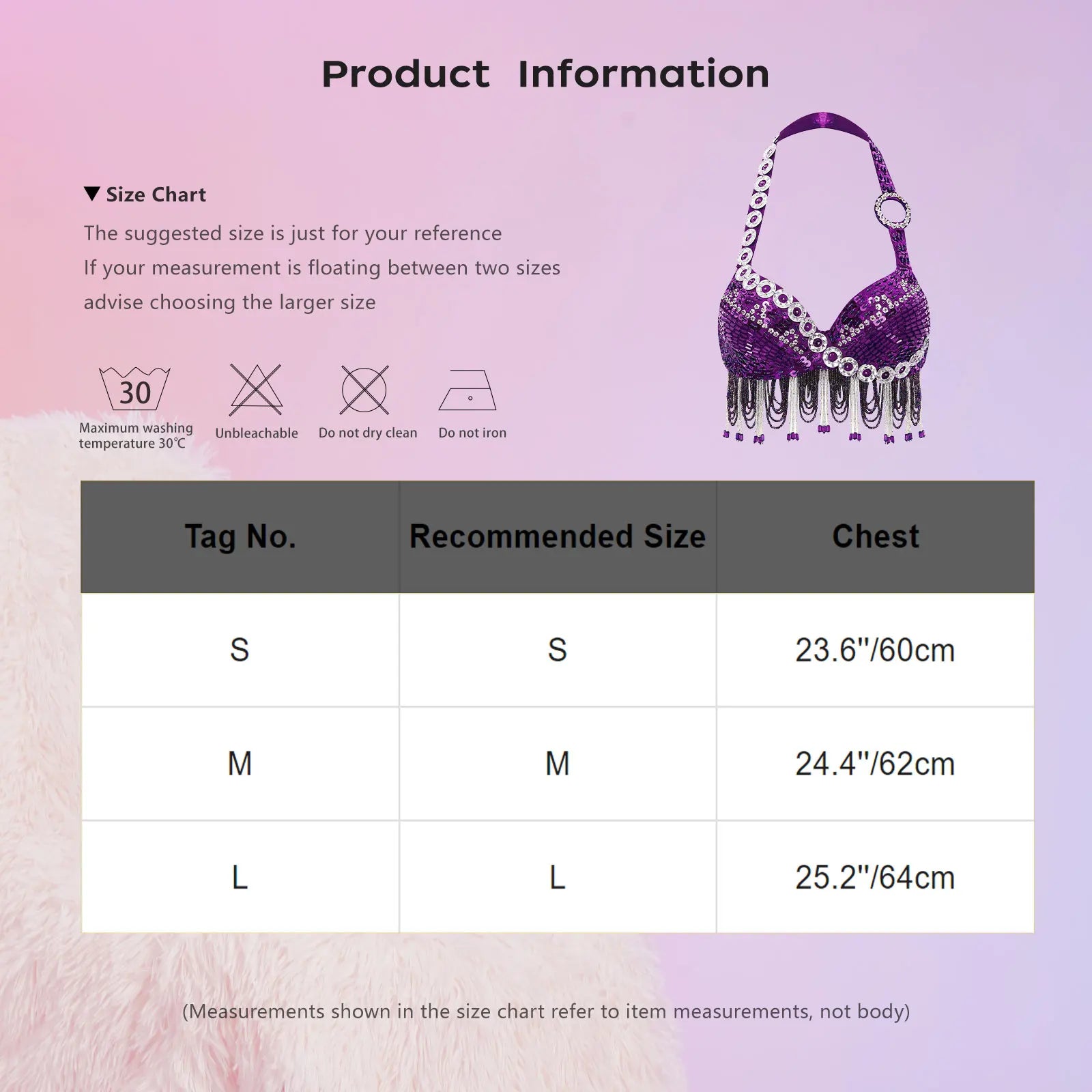 Sequin Beaded Fringe Tassel Performance Costume Halter Bra Top
