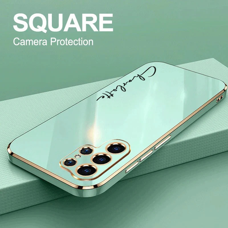 Case For Samsung Galaxy S24 Ultra Personalized Customized Name Case Luxury 6D Plating Soft Cover S23 S22 S21 S20 FE Ultra Plus