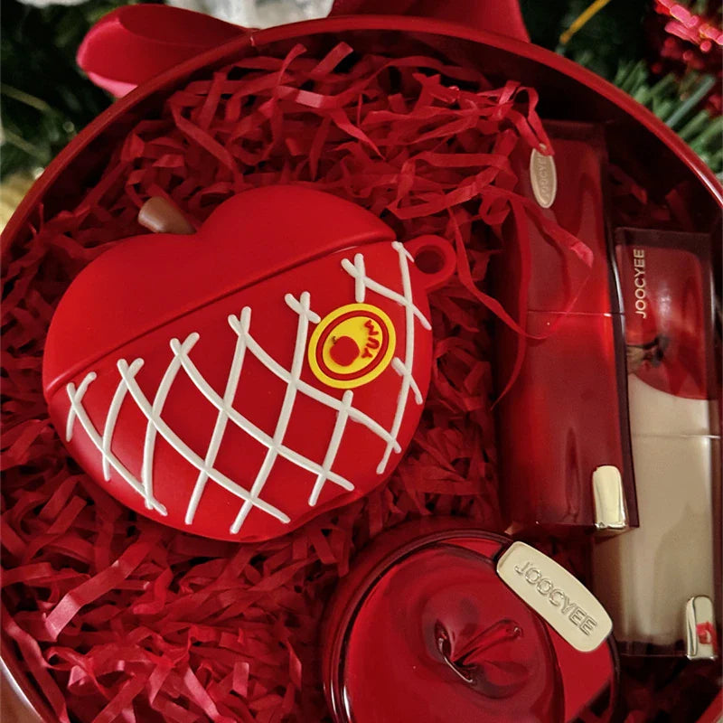 3D Red Apple With Pendant Earphone Cover For Apple AirPods 1 2 3 Generation Airpods Pro/Pro2 Wireless Bluetooth Headphone Case