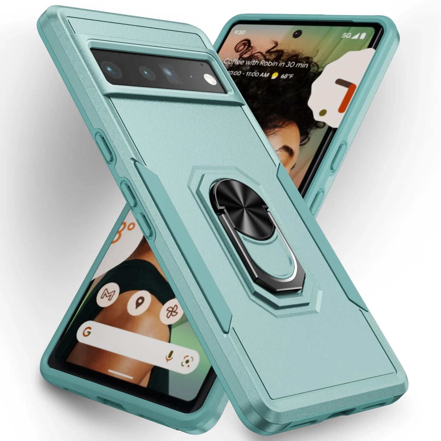 Military Heavy-Duty Magnetic Ring Stand Phone Case For Google Pixel 9 8A 8 7 7A 6 6A Pro Rugged Matte Shockproof Defender Cover