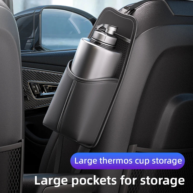 Car Seat Side Storage Bag Hanging Auto Seat Organizer Tissue Holder Universal Mesh Storage Pocket for Phone Bottle