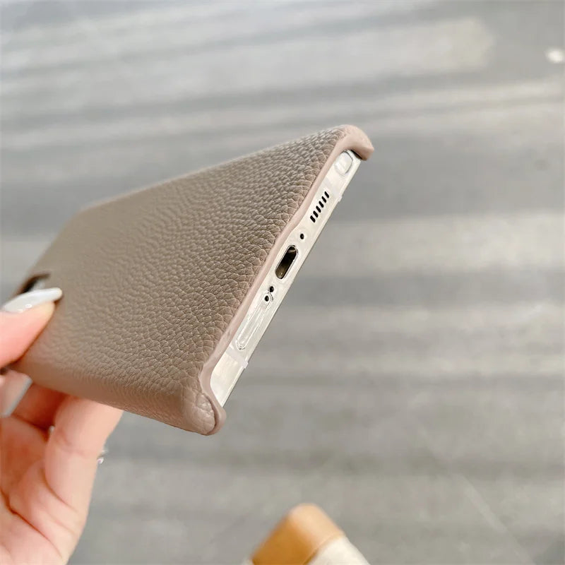 Phone Case for Samsung s23 s22 s24 ultra s21 plus s20 s10p Personalize Customize Name Letter Grain Leather Cases