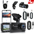 4K Dash Cam for Cars Car Camera Dash Cam WIFI Camera for Car Front and Rear Dash Camera Black Box 24H Parking Mode Recorder