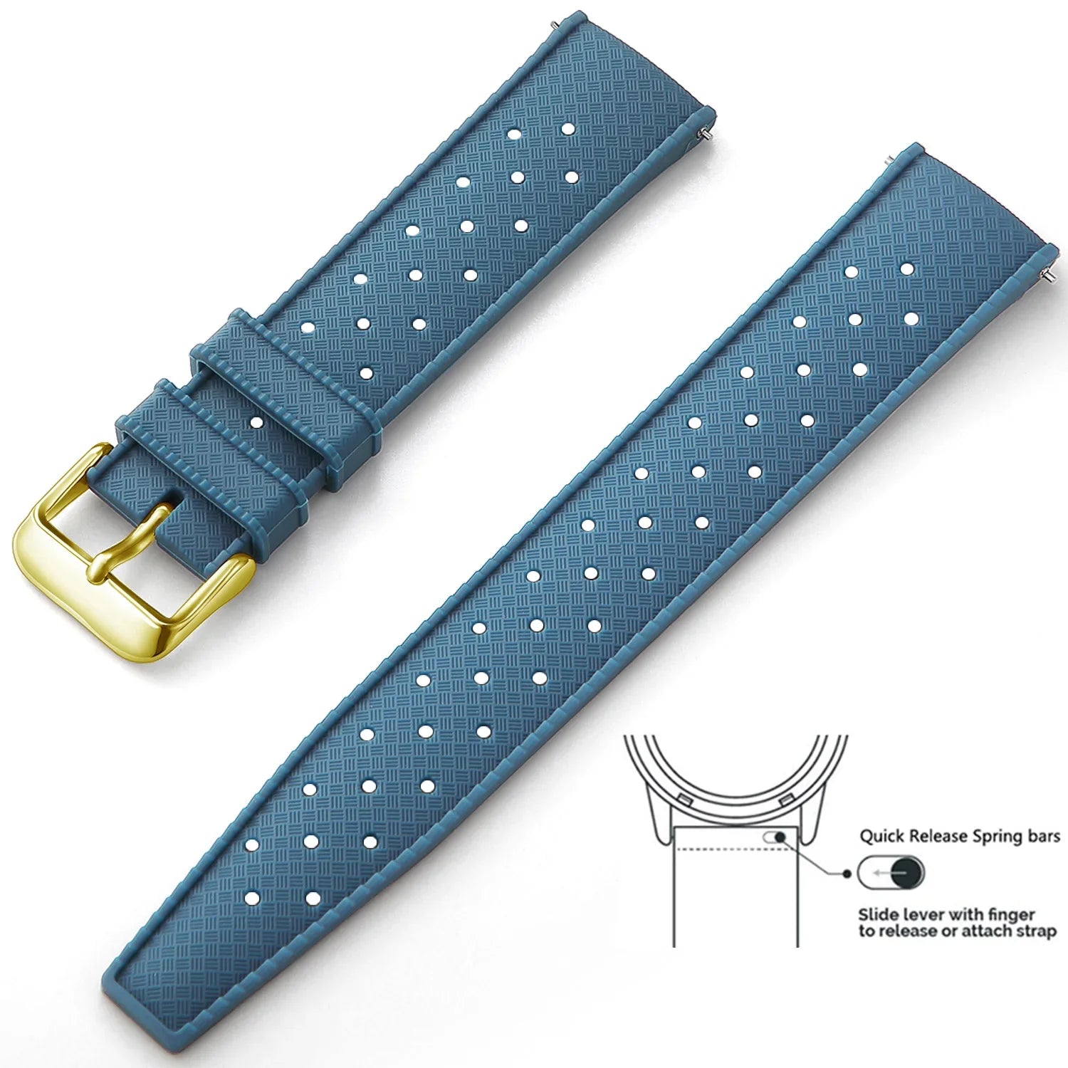 Tropical Silicone Watch Band Quick Release Watch Band 18mm 20mm 22mm Rubber Tropic Smart Watch Strap for Oris Seiko Citizen