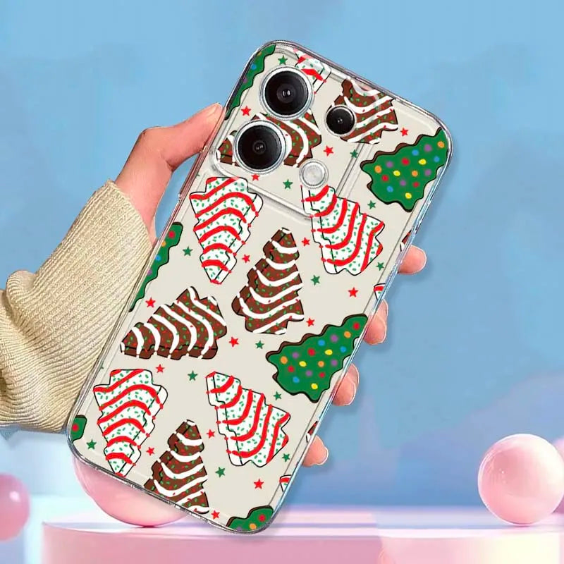 Christmas Tree Art For Xiaomi Redmi Note 8 8T 9 9T 11E 12 13 14 Pro Plus Turbo 5G Fashion TPU Transparent Phone Case