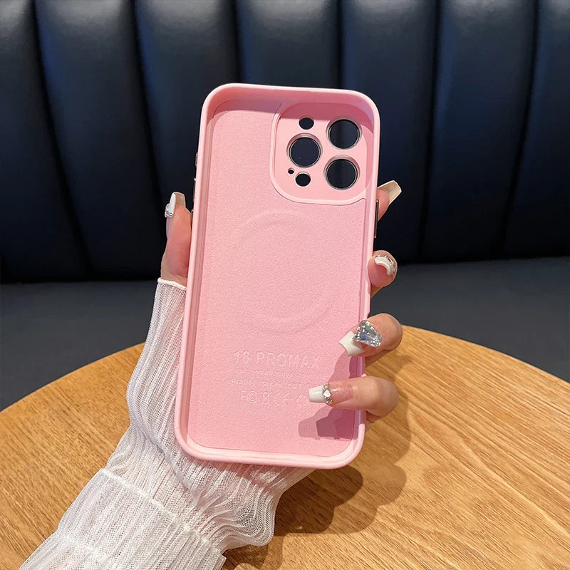 Original Solid Color Silicone Magnetic IPhone Case For iPhone 16 15 14 13 12 Soft Shockproof Wireless Charging Cover Cases