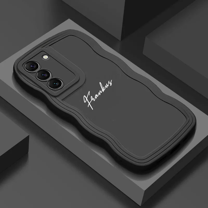 Personalized Customized Name Wave Case Case For Samsung S24 S23 S22 S21 Ultra Plus Back Cover