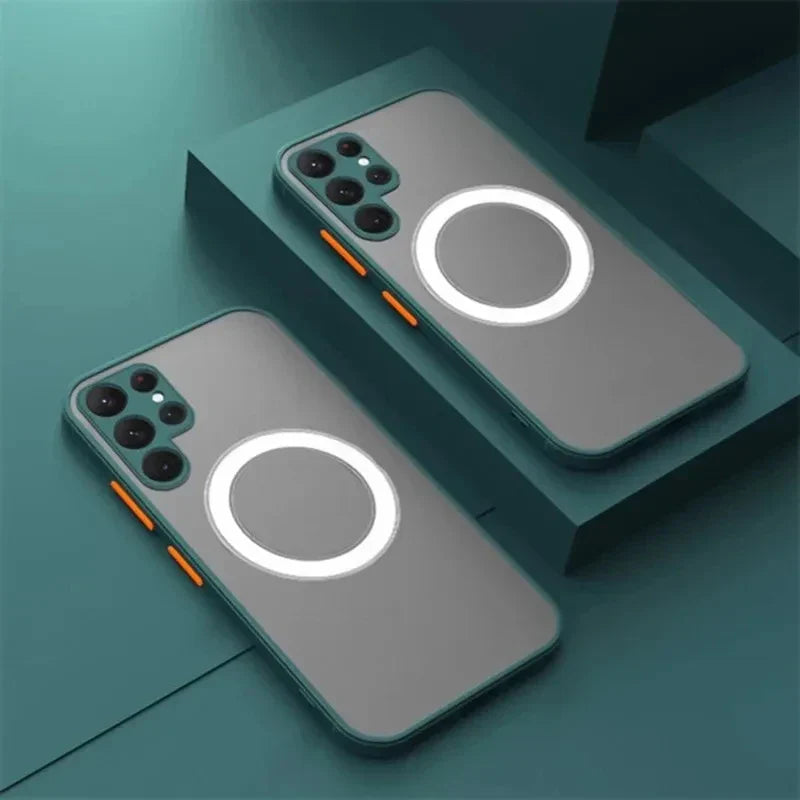 For Magsafe Magnetic Phone Case For Samsung Galaxy S25 S24 S23 S22 S21 Ultra Plus FE A56 A55 A54 Funda For Samsung Note 20 Ultra