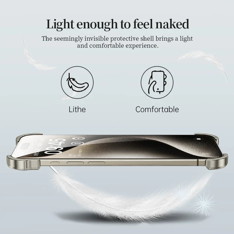 Luxury Alien Titanium Alloy Bumper Phone Case For iPhone 15 13 12 14 Pro Max 15Plus Metal Lens Film Protection Corner Pads Cover