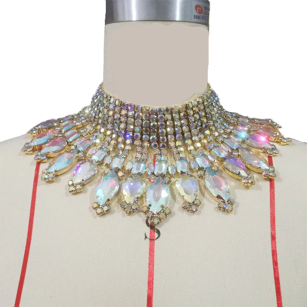 Radiating Statement Rhinestone Crystal Necklace