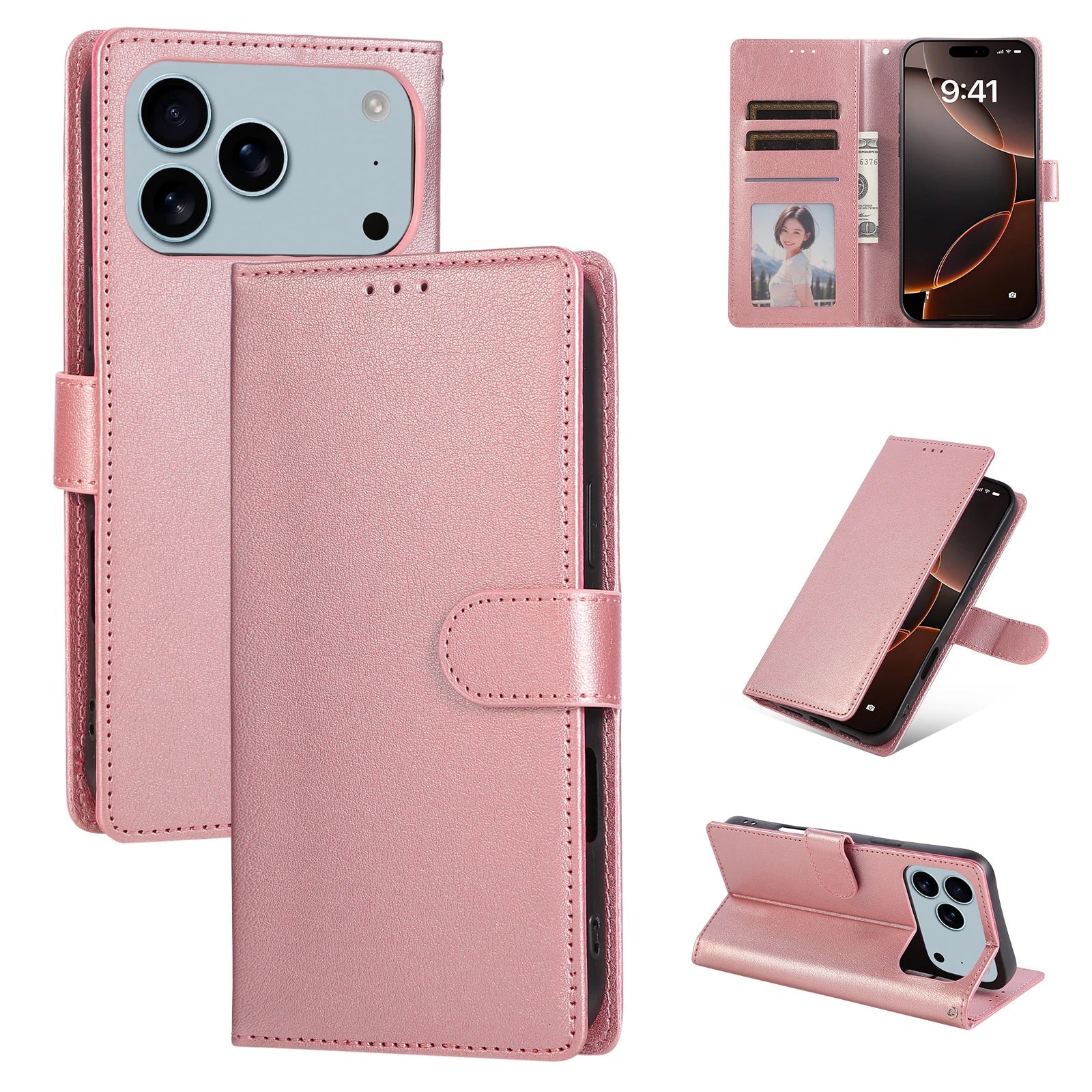PU Leather Wallet Phone Case For iPhone 17 Pro Max  17 Pro 17 Air 17 16 15 14 Flip Cover Protective Magnetic With Picture Frame