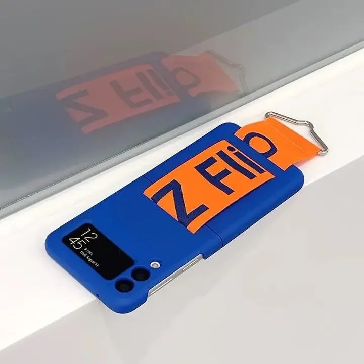 For Samsung Z Flip 6 Ultra Thin Ring Wristband Phone Case  For Galaxy Z Flip 6 5 4 3 Flip5 Flip 6 PC Shockproof Hard Back Cover