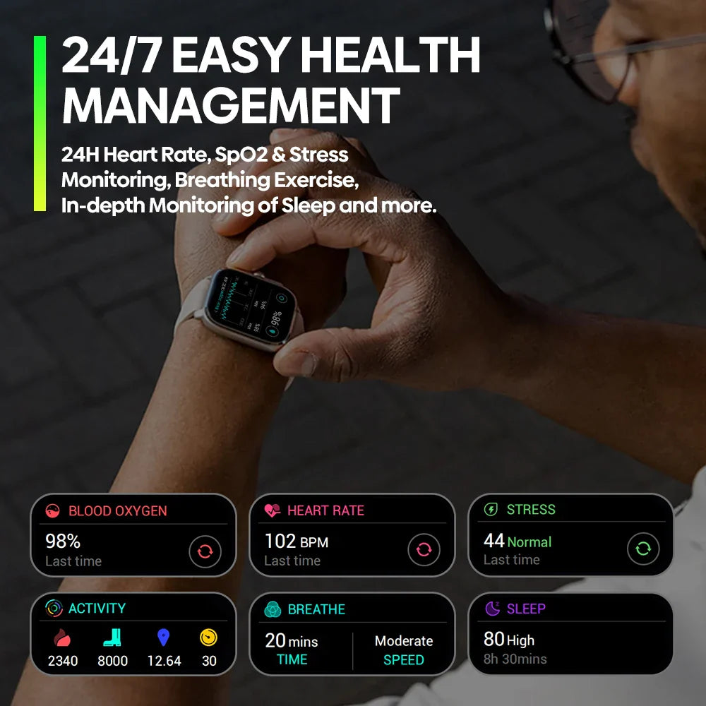 New Zeblaze Beyond 3 Pro GPS Smart Watch Built-in GPS & Route Import 2.15" AMOLED Display Make/Receive Phone Calls Smartwatch