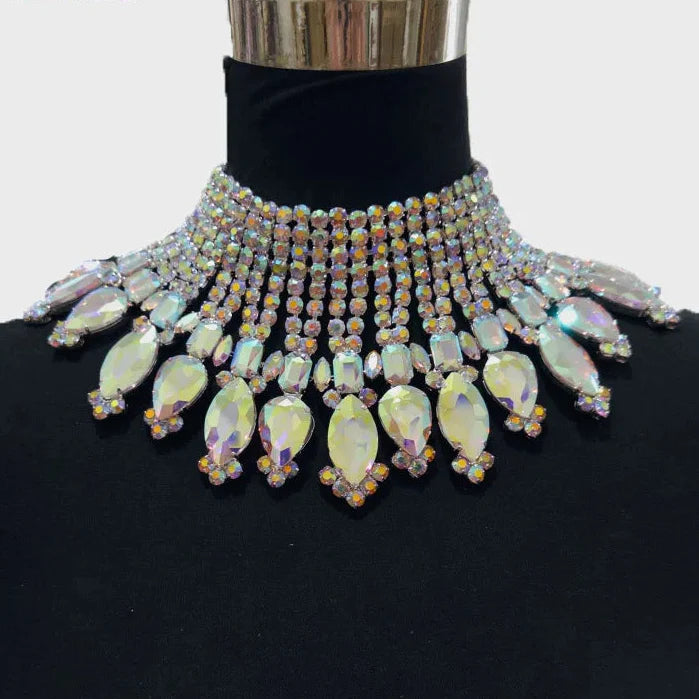 Radiating Statement Rhinestone Crystal Necklace