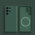 Liquid Silicone Case For Magsafe For Samsung Galaxy S24 S22 S21 S23 Ultra Plus Fe Wireless Charge Magnetic Back Shockproof Cover