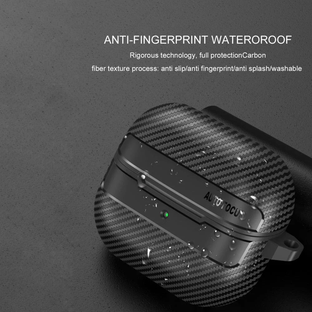 2024 New TPU Cover For Samsung Galaxy Buds 3 Pro Buzz 3 Pro Buds3 Pro Case Carbon Fibre Pattern PC Protective Cases With Hook