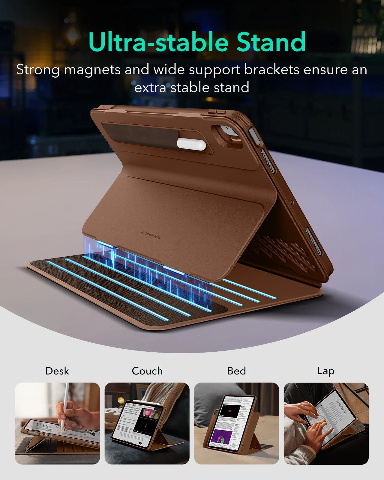 ESR for iPad Air 13 Case M2(2024) iPad iPad Air 4/5/Air 11 inch Case (2022/2020) Removable Magnetic Cover 9 Standing Angles
