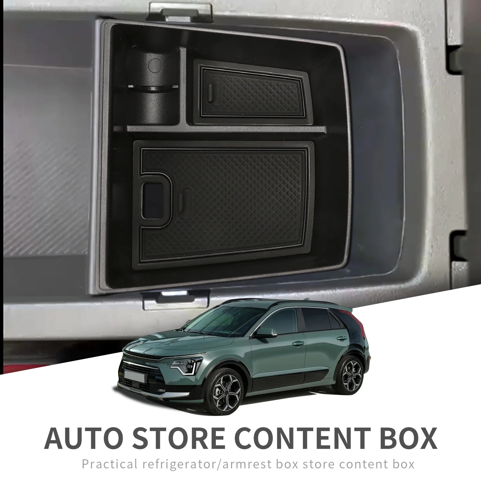 Smabee for Kia Niro SG2 2022 2023 Armrest Storage Box Car Central Tray Organizer Accessories Stowing Tidying