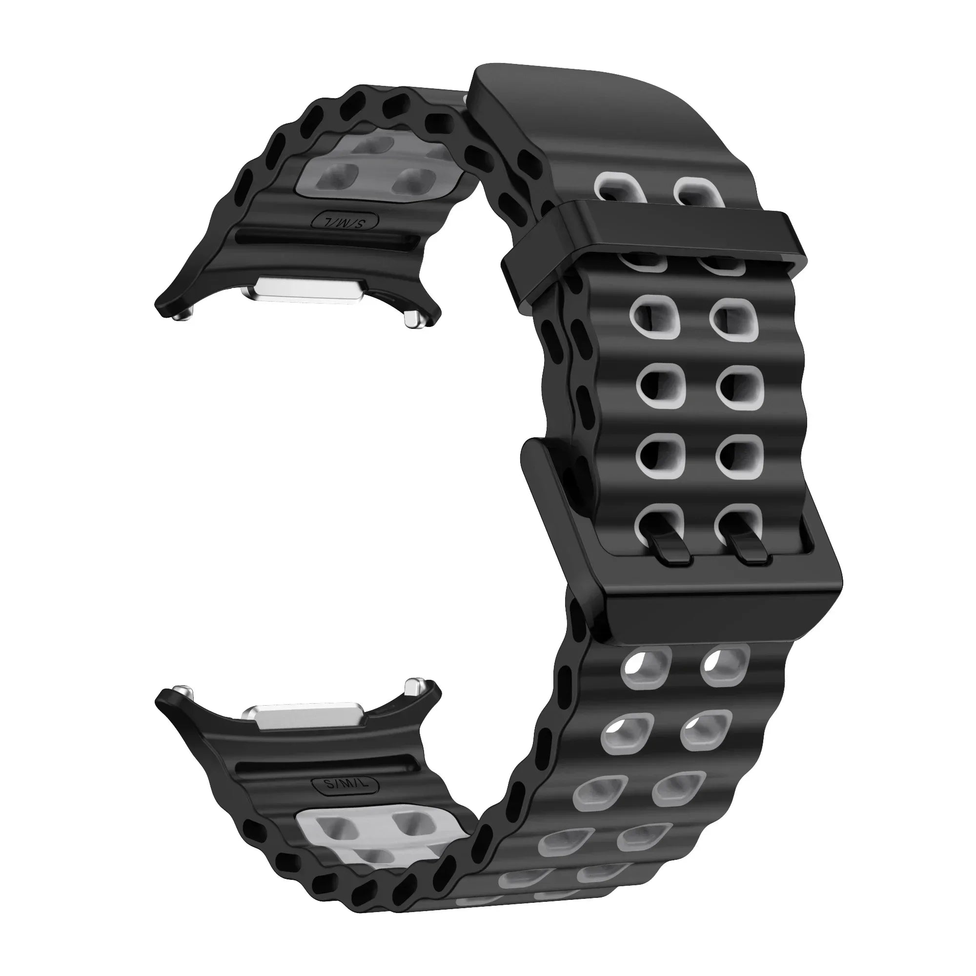 NEW Marine Silicone Strap For Samsung watch ultra 47mm Bracelet No Gaps Sport two-tone Band for Galaxy 7 ultra watchband straps