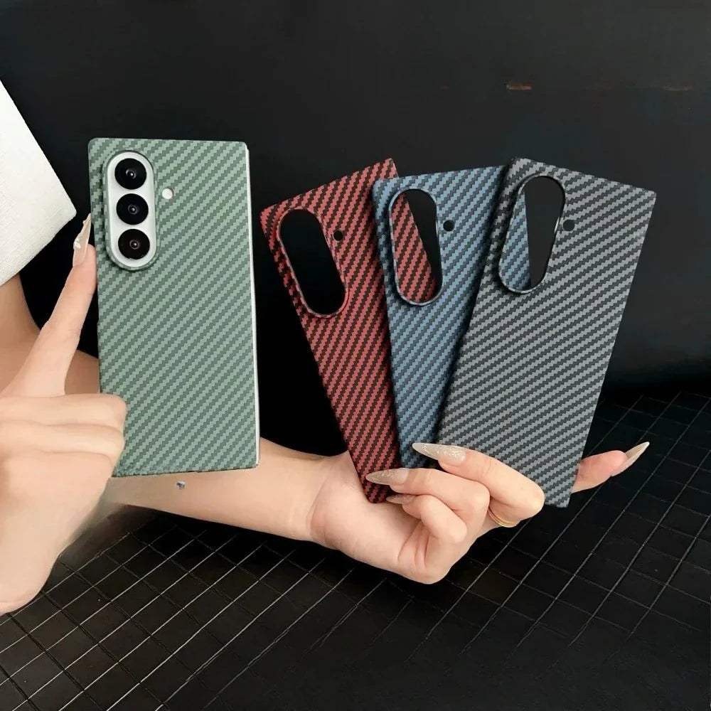 High-end Ultra Thin Carbon Fiber Phone Case for Samsung Galaxy Z Fold 7 6 5 4 3 Magsafe Wireless Charging Screen Protector Cover