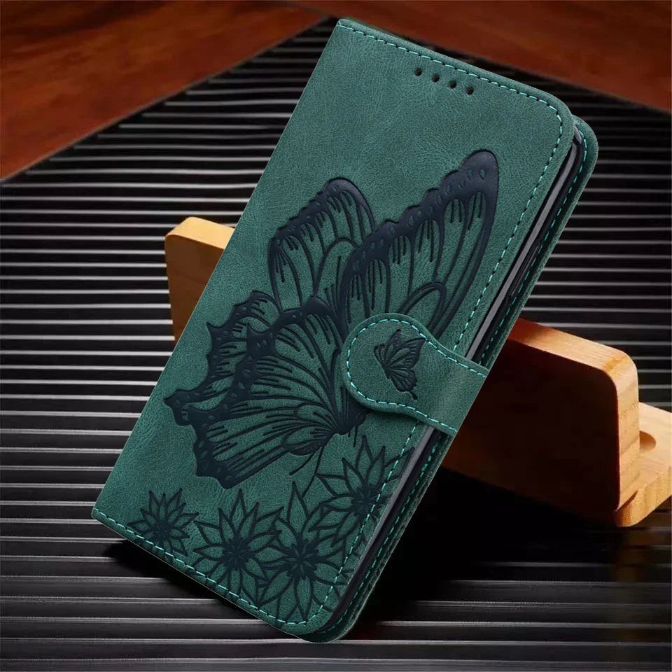 Funda S24 Flip Case for Samsung Galaxy S24 S25 Plus S23 Ultra S22 S21 S20 FE Cases Cute Cat Butterfly Leather Wallet Back Cover