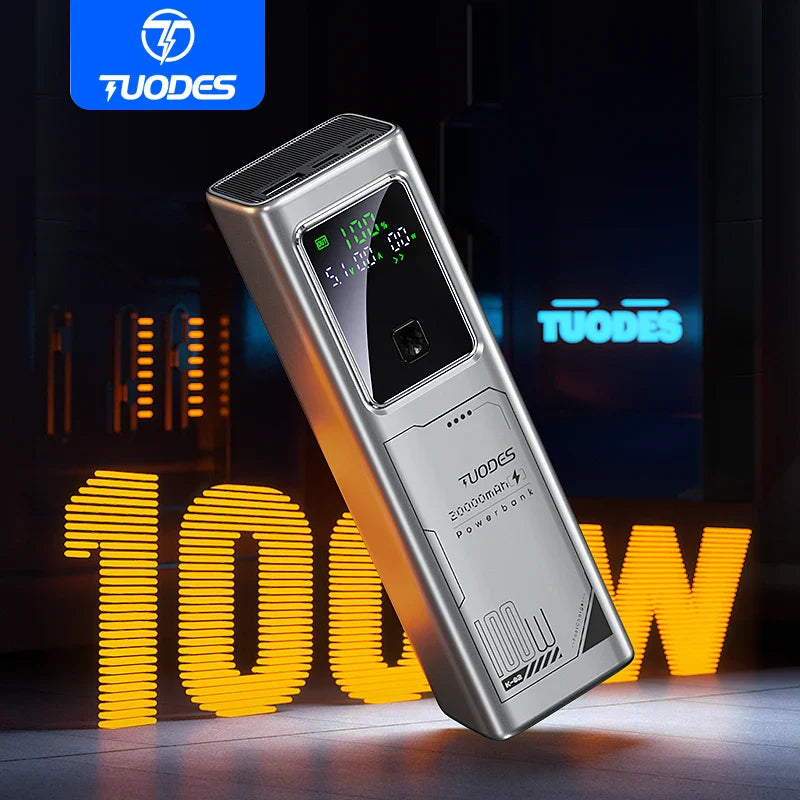 Tuodes PD 100W Power Bank Fast Charging 20000mAh External Battery Capacity Portable Charger For Laptop iPhone Samsung Xiaomi