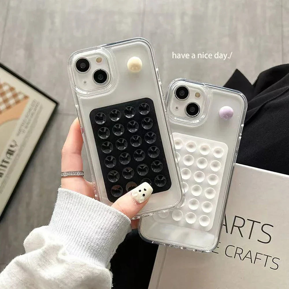 Phone Silicone Suction Cup Holder Multifunctional Suction Cup Wall Stand Square Anti-Slip Single-Sided Case Mount Back Sticker