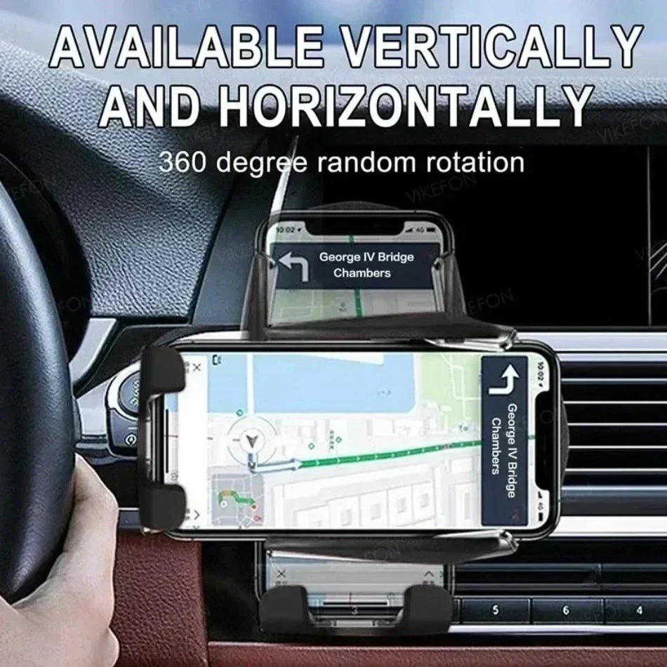360° Rotation Car Wireless Charger Automatic Clamping Infrared Induction Phone Stand for iPhone 16 15 14 13 Samsung Galaxy S24