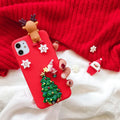 3D Santa Claus Christmas Tree Gloves Case For iPhone 16 13 12 15 14 Pro Max 13 12 Mini 14 16 15 Pro 16E SE4 Snowflake Elk Cover
