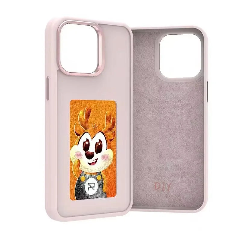 DIY E-Ink Screen NFC Function Phone Case Four Color Display Wireless Transmission 3.7-inch Screen for Iphone 13/14/15